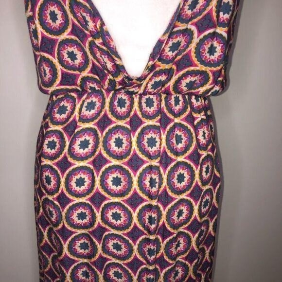 Tiare Hawaii Dress One Size OSFM Womens High Low Pink Gray Elastic Waist Straps - Picture 4 of 15